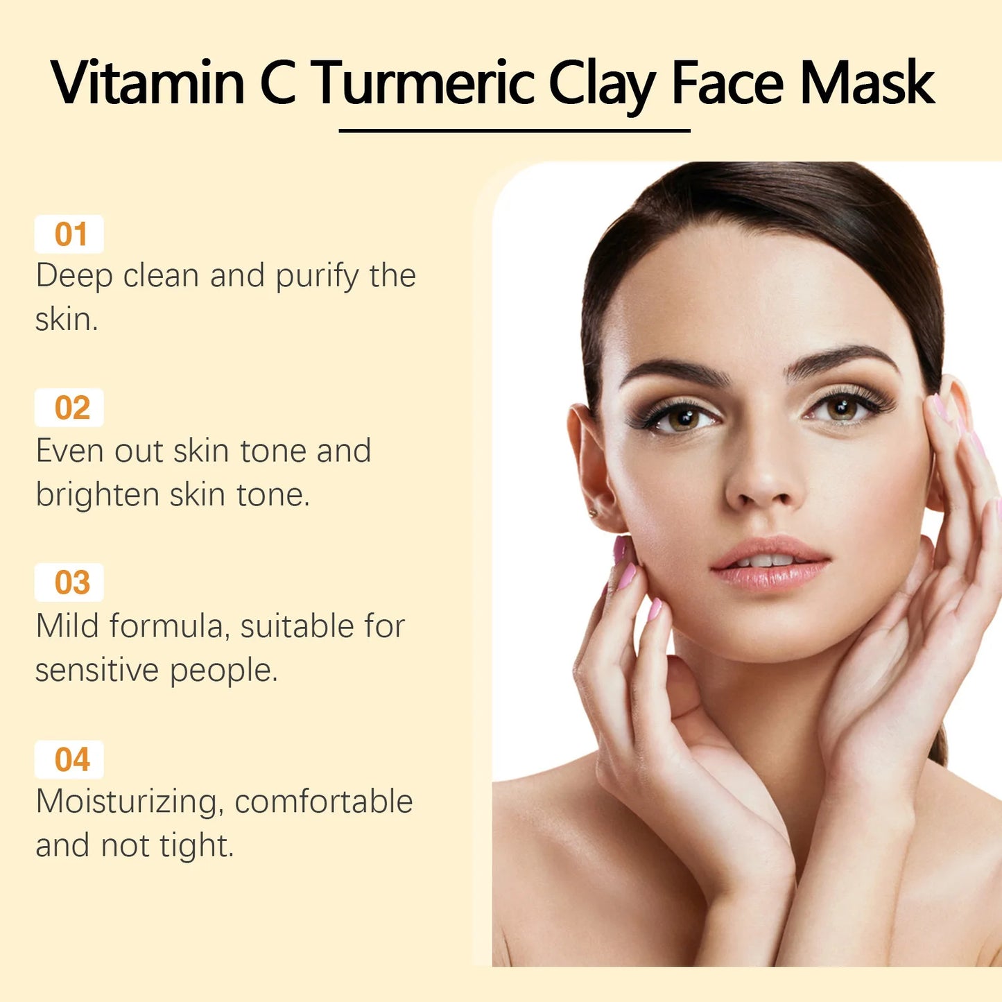 Vitamin C Exfoliating facial mask Turmeric Exfoliating facial mask Improve Pore Deep Cleaning facial mask Apply facial mask