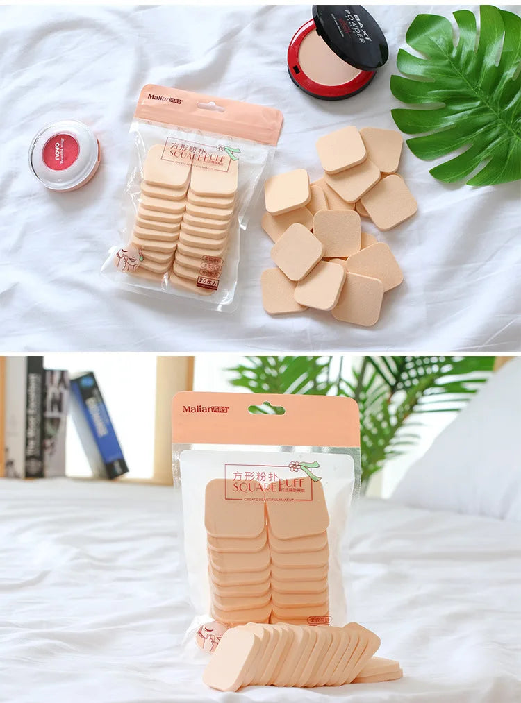 20pcs/pack Wet And Dry Use Makeup Sponge Powder Puff Foundation Cosmetic Facial Sponges Soft Powder Puff For BB Cream Blush