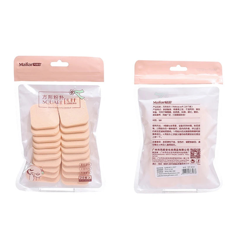 20pcs/pack Wet And Dry Use Makeup Sponge Powder Puff Foundation Cosmetic Facial Sponges Soft Powder Puff For BB Cream Blush