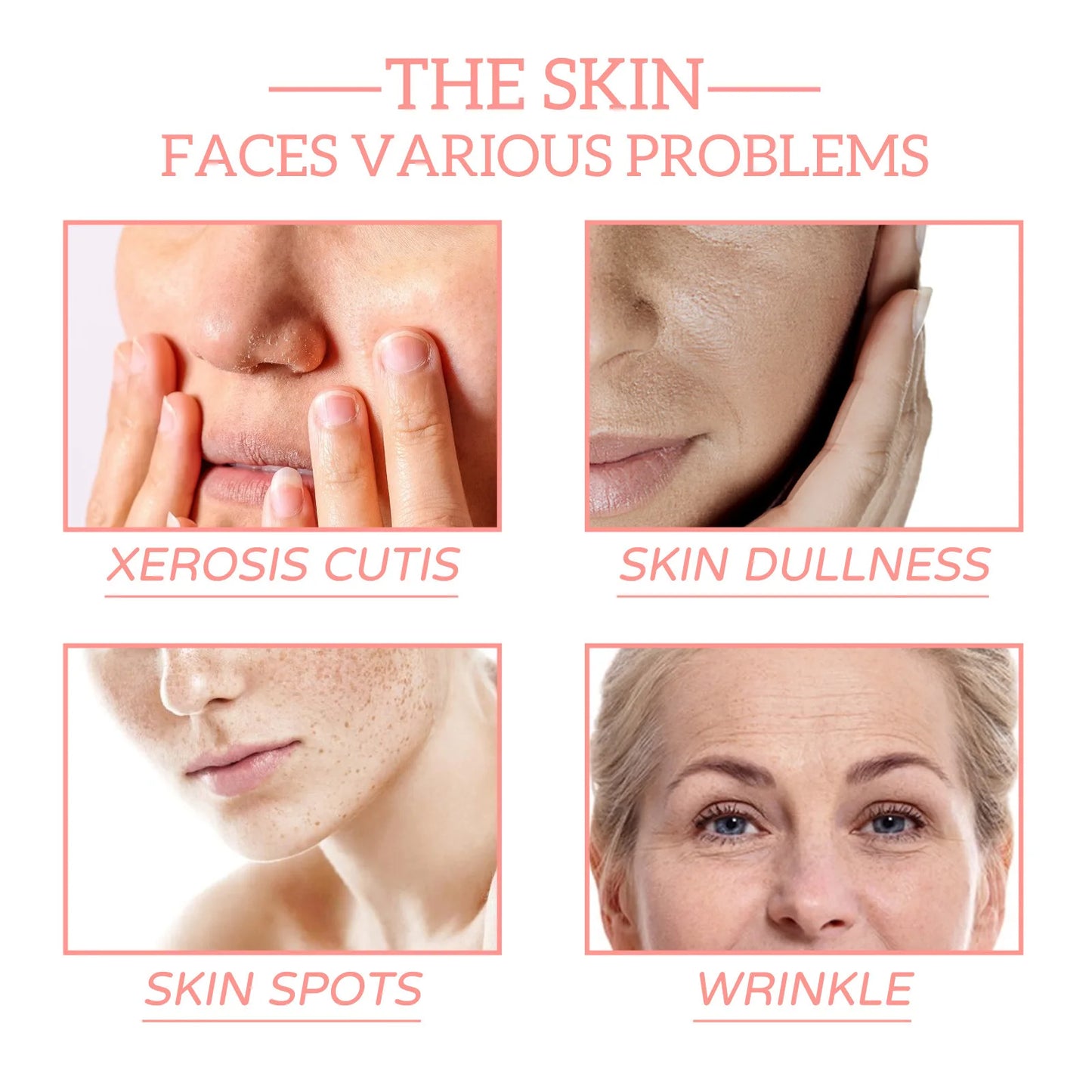 Jaysuing Hyaluronic Acid Face Serum 5 In 1 Moisturizing Whiten-ing Anti Wrink-le Agin-g Vitamin C Shrink Pores Serum Skin Care