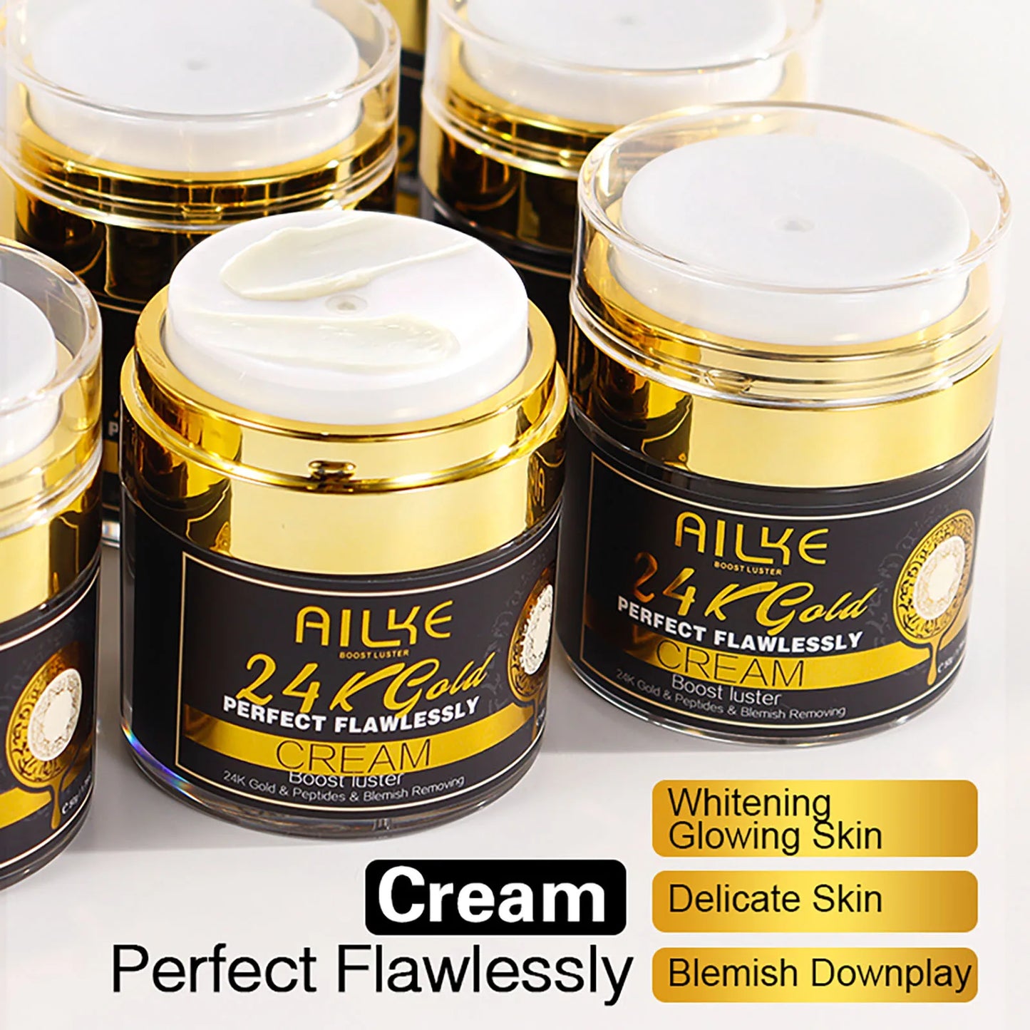 AILKE 24K Gold Collagen Whitening Skin Care Set for All Skin Types, Remove Dark Spot, Wrinkles, Anti Aging, Even Skin Tone