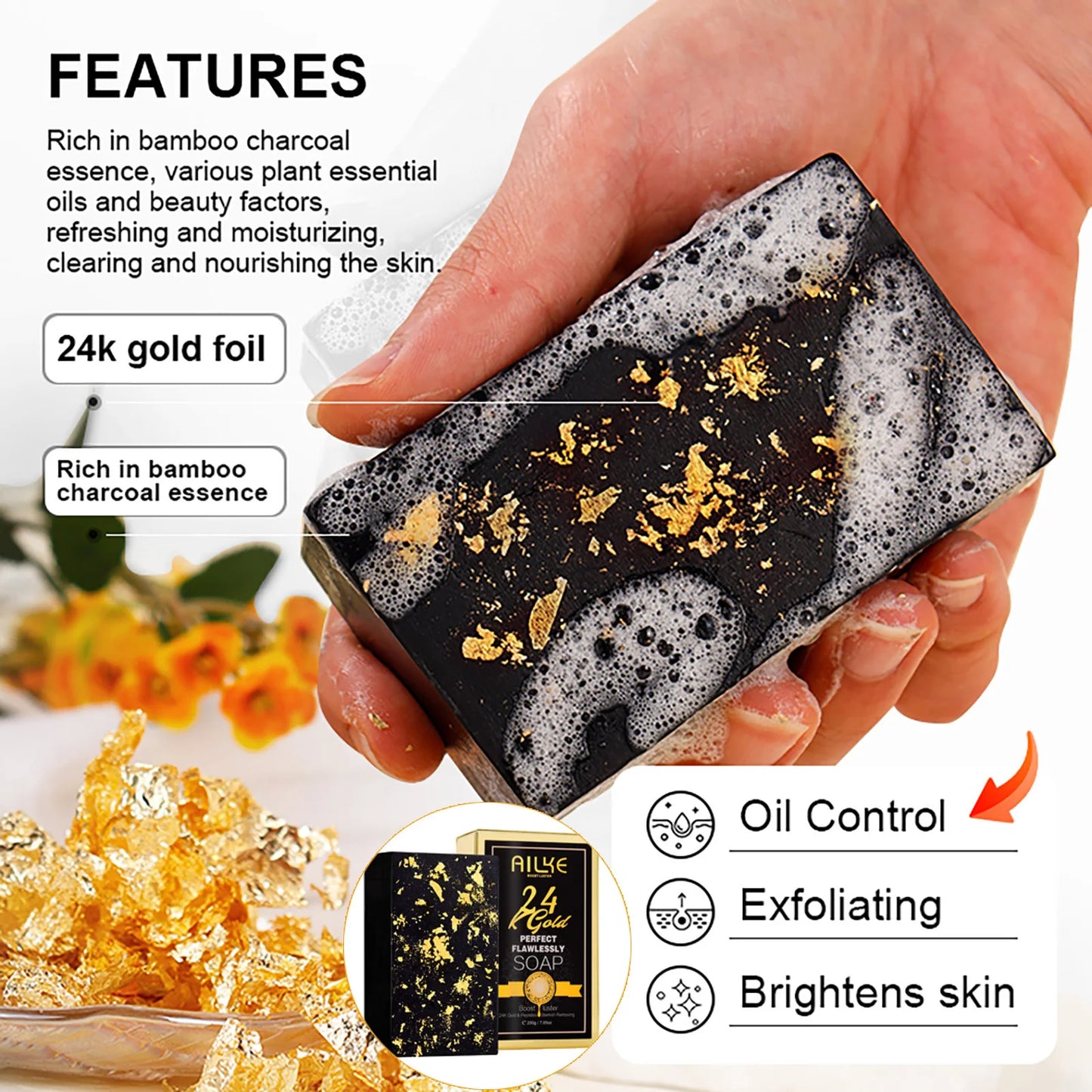AILKE 24K Gold Collagen Whitening Skin Care Set for All Skin Types, Remove Dark Spot, Wrinkles, Anti Aging, Even Skin Tone