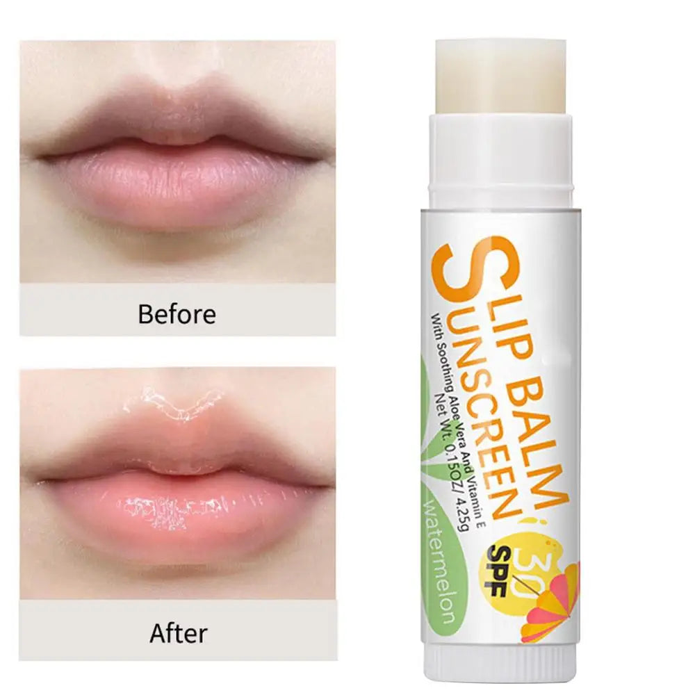 Natural Lip Balm Lip Care Products SPF 30 Sunscreen Fruit Flavor Lip Balm Long-Lasting Moisture Lip Balm Sticks For Cracked Lips