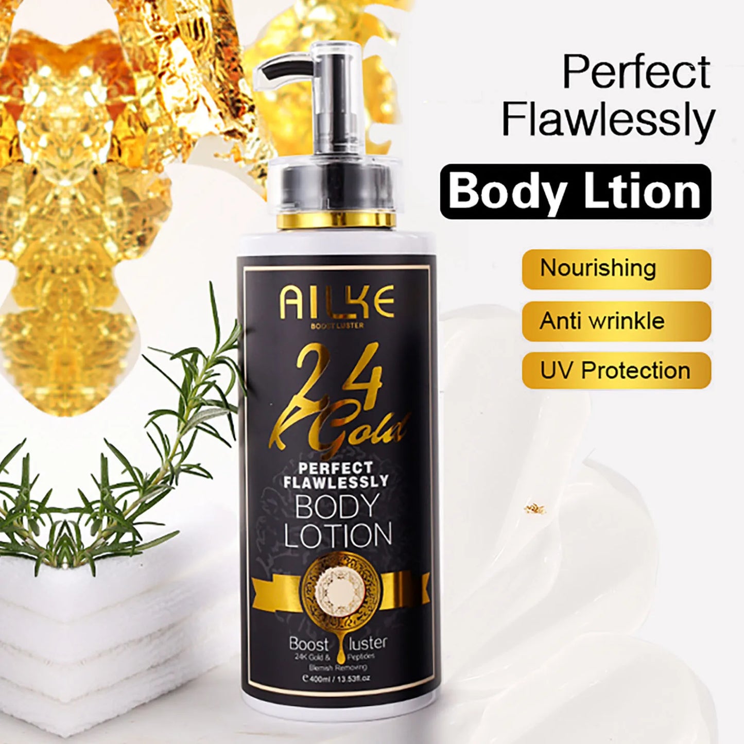 AILKE 24K Gold Collagen Whitening Skin Care Set for All Skin Types, Remove Dark Spot, Wrinkles, Anti Aging, Even Skin Tone