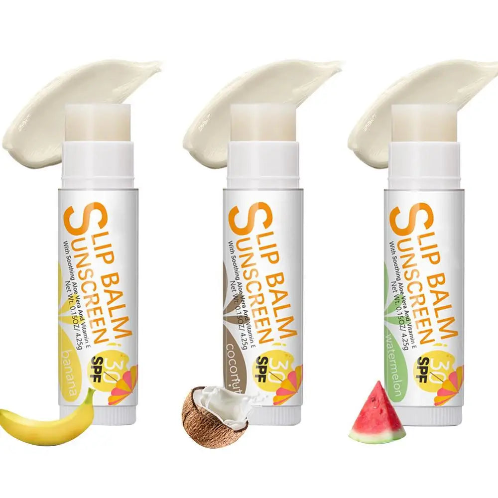Natural Lip Balm Lip Care Products SPF 30 Sunscreen Fruit Flavor Lip Balm Long-Lasting Moisture Lip Balm Sticks For Cracked Lips