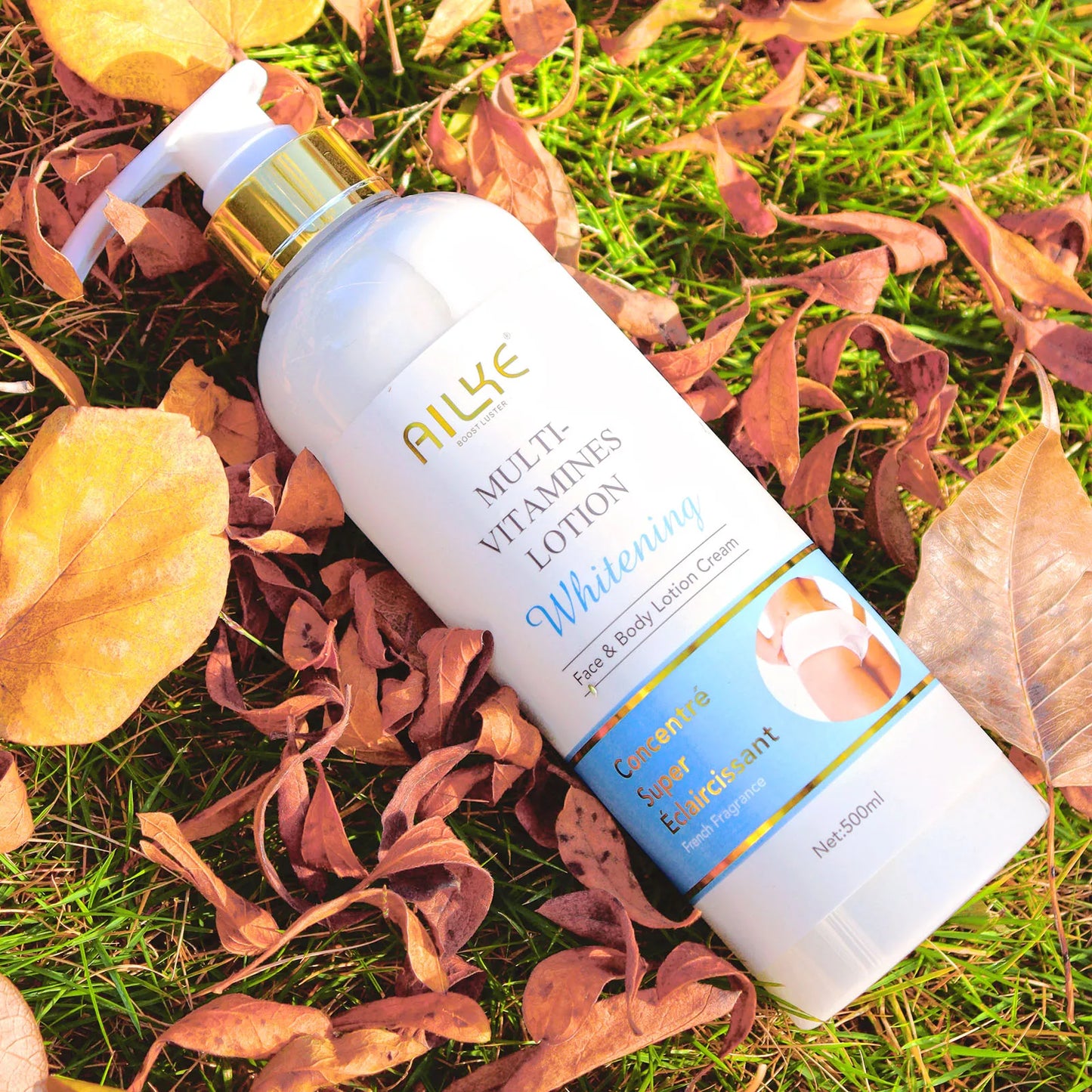 AILKE Multi Vitamin Whitening Body Lotion With Vitamins A,E,B3,B5, Increase Skin Radiance, Even Skin Tone, Moisturizer Cream