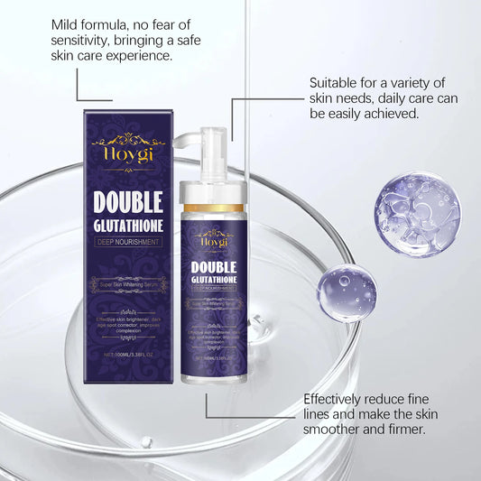 Hoygi 100ml Double Glutathione Serum For Skin Whitening Moisturizing Repair Dullness Remove Dark Spots Brighten Skin Care Serum