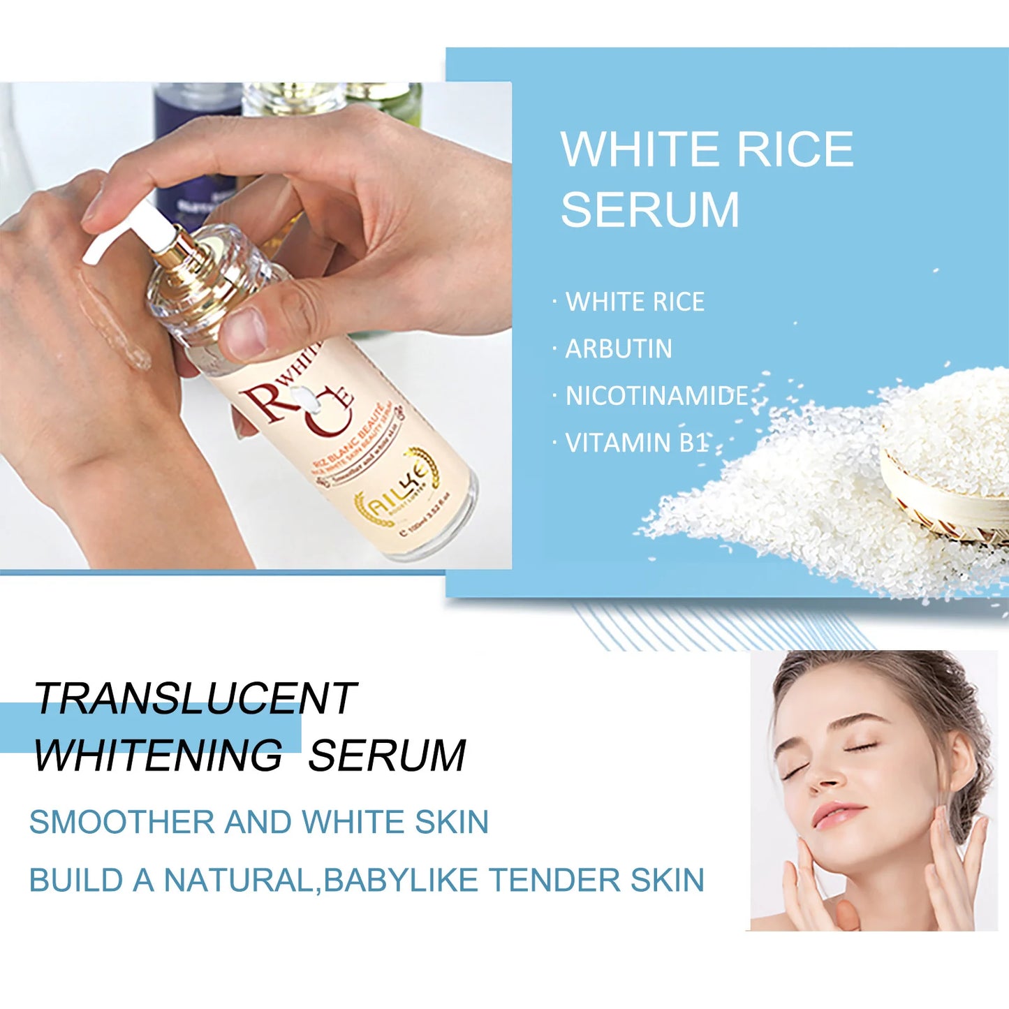AILKE Multi Vitamin Whitening Body Lotion With Vitamins A,E,B3,B5, Increase Skin Radiance, Even Skin Tone, Moisturizer Cream