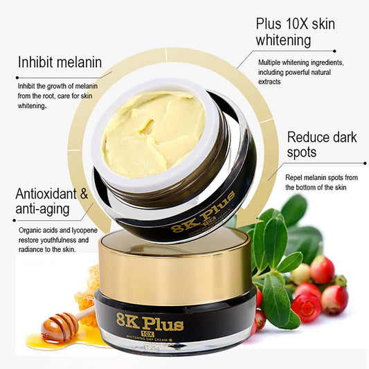 AILKE Whitening Face Cream, Reduce Dark Spots, Sun Spots, Inhibit Melanin, With Collagen, Glutathione, For All Skin Types