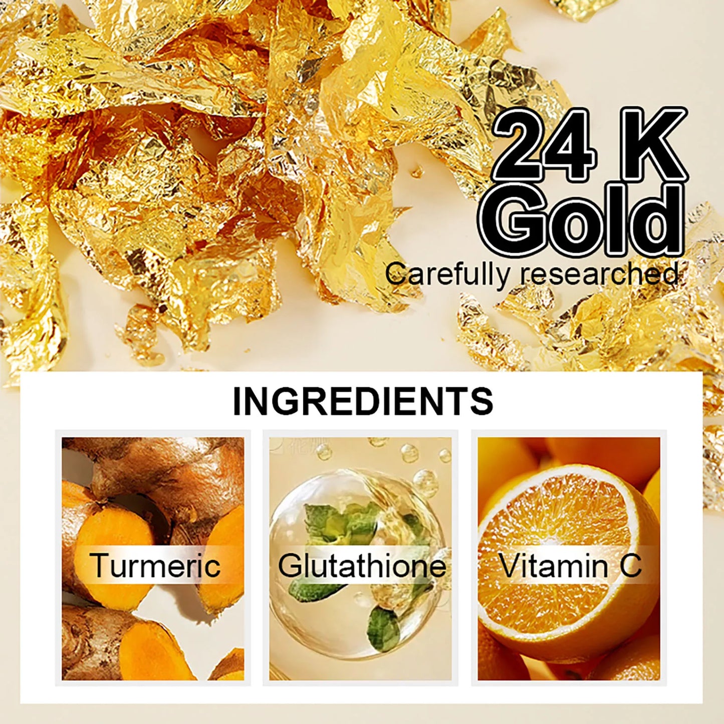 AILKE 24K Whitening Skin Care Set, Lightening, Remove Black Spots, Melanin, Stains, Even Skin Tone, Moisturizing, for All Skin